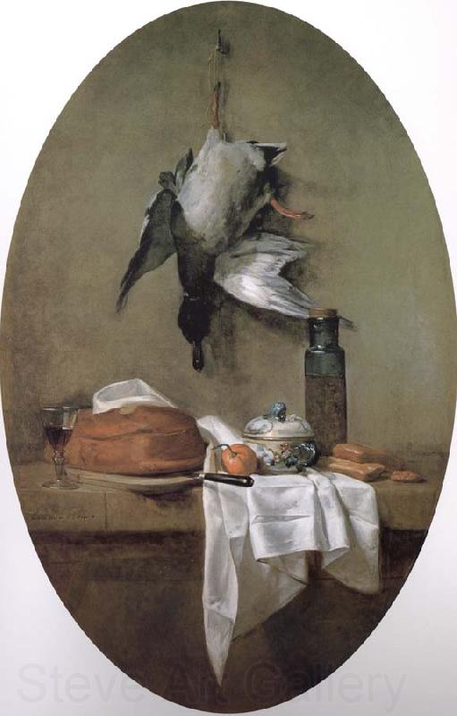 Jean Baptiste Simeon Chardin Duck bowl and olive oil Norge oil painting art